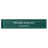 Trendy Green Script Consultant Desk Nameplate