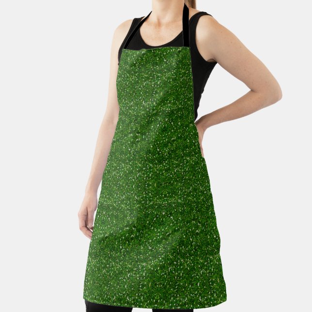 Trendy Green Sparkle Glitter Apron (Insitu)