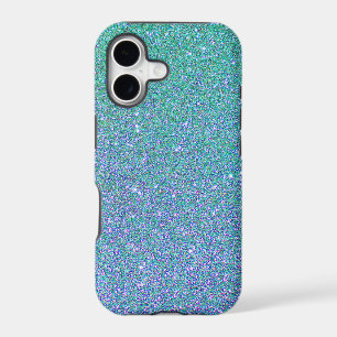 Trendy Green Teal Blue Glitter Pattern