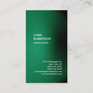 Trendy green vertical unique business card