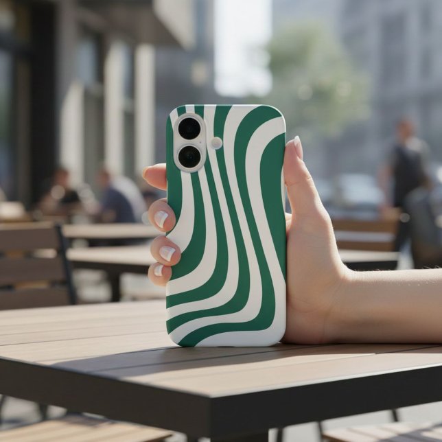 Trendy Green Wavy Line Case for iPhone 16 & iPad  (Creator Uploaded)
