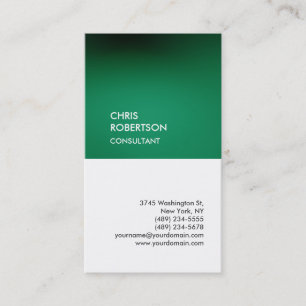 Trendy green white vertical unique business card