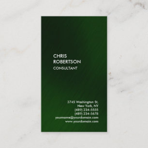 Trendy green white vertical unique business card