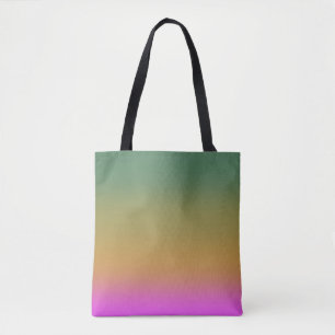 Trendy green yellow pink gradient tote bag