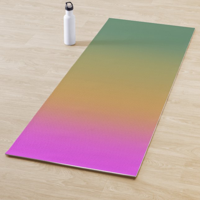 Trendy green yellow pink gradient yoga mat (In Situ)