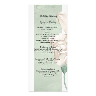 trendy greenery ceremony Program Rack Card