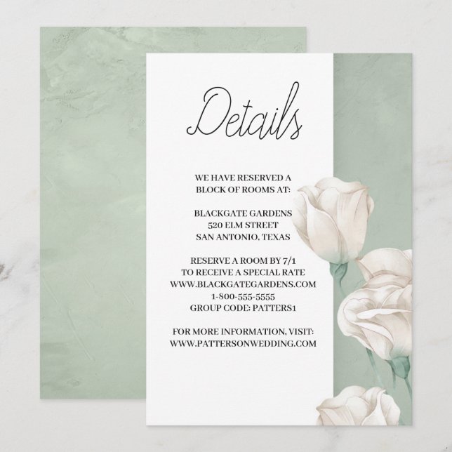 trendy greenery Enclosure Invitation (Front/Back)
