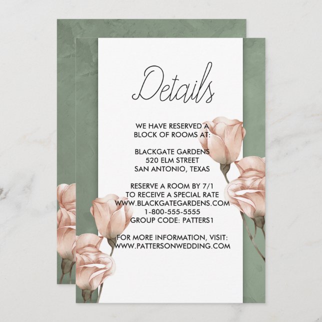 trendy greenery Enclosure Invitation (Front/Back)