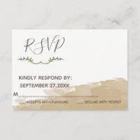 Trendy Greenery  natural watercolor wedding RSPV