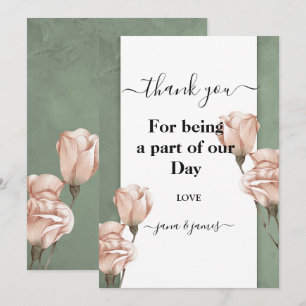 trendy greenery  thank you invitation