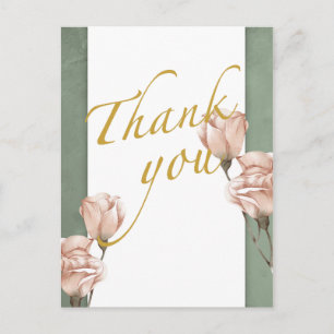trendy greenery Thank you Postcard