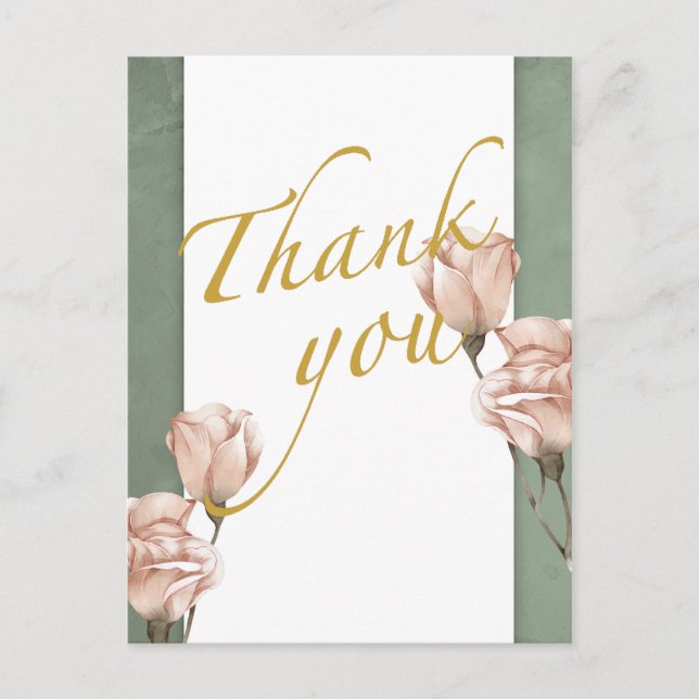 trendy greenery  Thank you Postcard (Front)