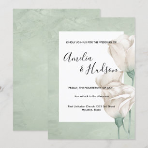 trendy greenery   wedding invitation