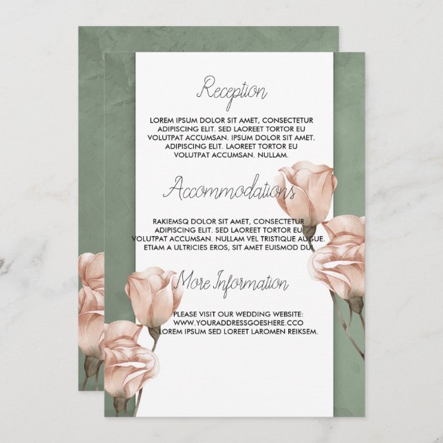 trendy greenery  wedding program invitation (Front/Back)