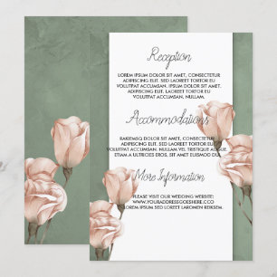 trendy greenery  wedding program invitation