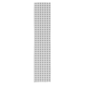 Trendy Grey And White Gingham Check Pattern Short Table Runner