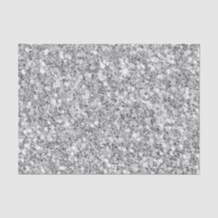 Trendy Grey And White Sparkling Glitter Tissue Paper