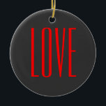 Trendy Grey Background Red Love Wedding Ceramic Tree Decoration<br><div class="desc">You can easily change the fonts and colours. You can also add your logo and the background image as you like.</div>