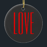 Trendy Grey Background Red Love Wedding Ceramic Tree Decoration<br><div class="desc">You can easily change the fonts and colours. You can also add your logo and the background image as you like.</div>