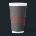 Trendy Grey Background Red Love Wedding Latte Mug<br><div class="desc">You can easily change the fonts and colours. You can also add your logo and the background image as you like.</div>