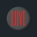 Trendy Grey Background Red Love Wedding Magnet<br><div class="desc">You can easily change the fonts and colours. You can also add your logo and the background image as you like.</div>