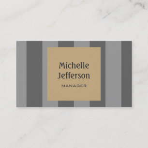 Trendy Grey Beige Pattern Manager Business Card