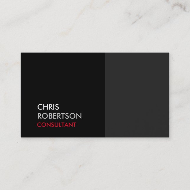 Trendy Grey Black Attractive Business Card (Front)