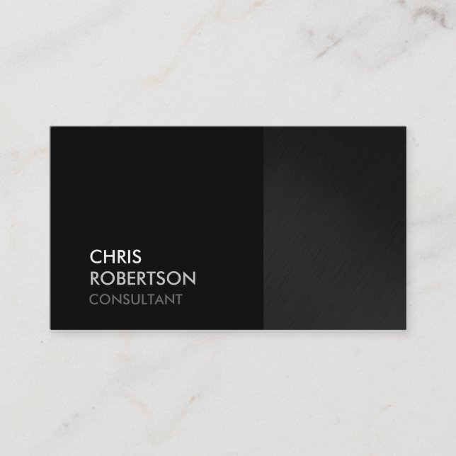 Trendy Grey Black Attractive Business Card (Front)