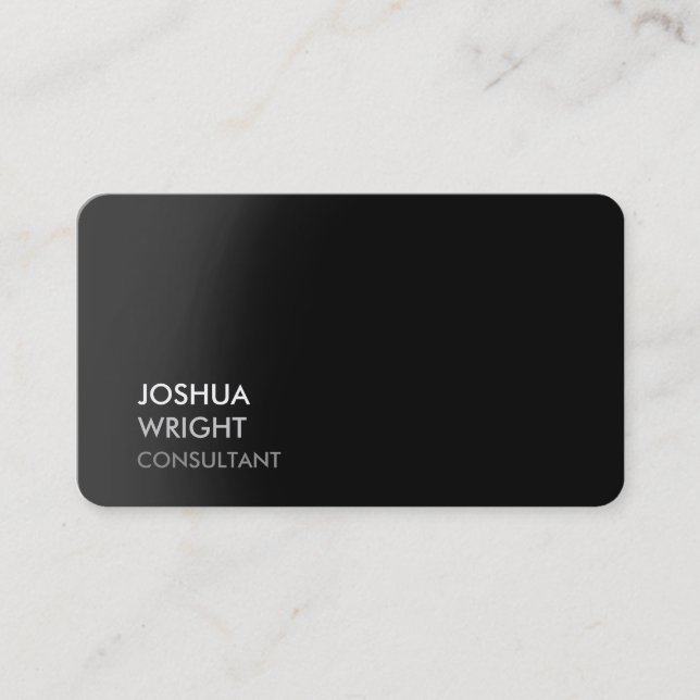 Trendy Grey Black Attractive Plain Chic Business Card (Front)