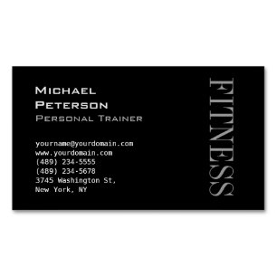 Trendy Grey Black Fitness Sport Business Card