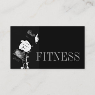 Trendy Grey Black Fitness Sport Business Card