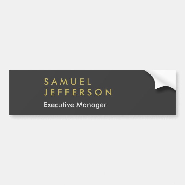 Trendy grey black professional plain modern bumper sticker (Front)