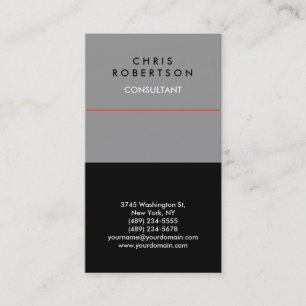 Trendy Grey Black Red Business Card