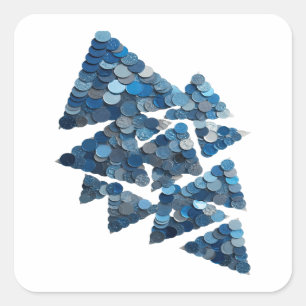 Trendy Grey BLUE TREE Sticker Design