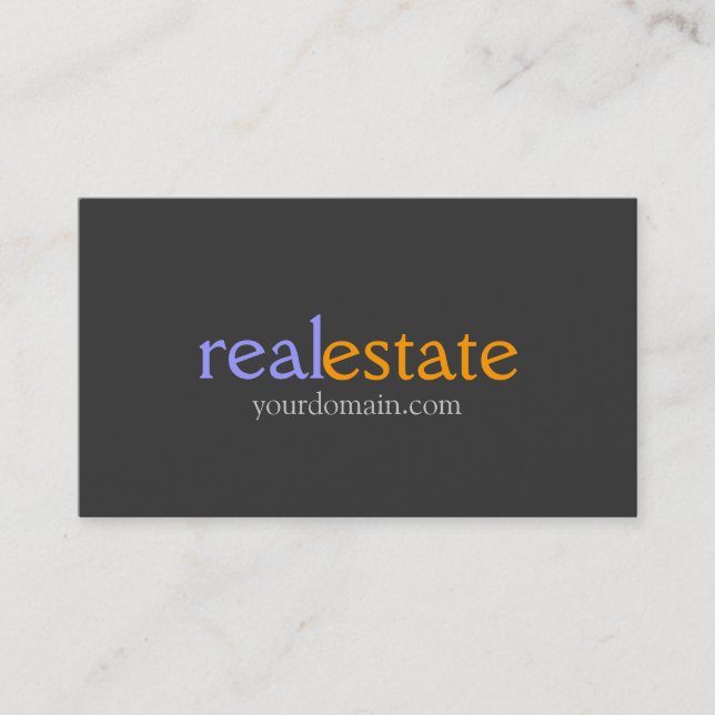 Trendy Grey Blue Yellow Contemporary Business Card (Front)
