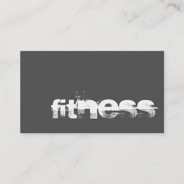 Trendy Grey Fitness Sport Business Card (Front)