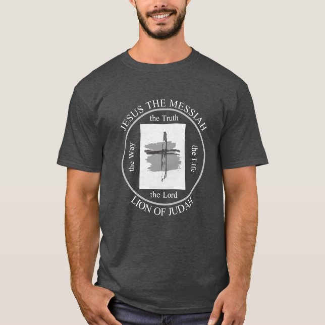 Trendy Grey Jesus The Messiah Christian Faith Men T-Shirt (Front)