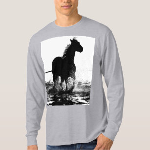 Trendy Grey Modern Running Horse Pop Art Template T-Shirt