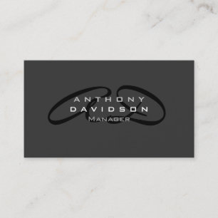 Trendy grey monogram modern business card