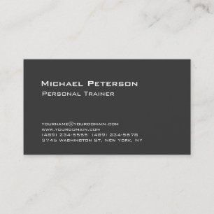 Trendy Grey Personal Trainer Fitness Business Card
