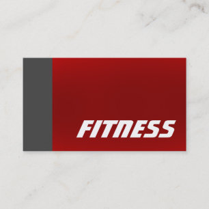 Trendy Grey Red Fitness Sport Business Card