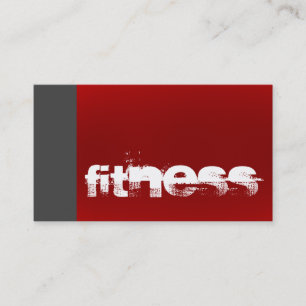 Trendy Grey Red Fitness Sport Business Card