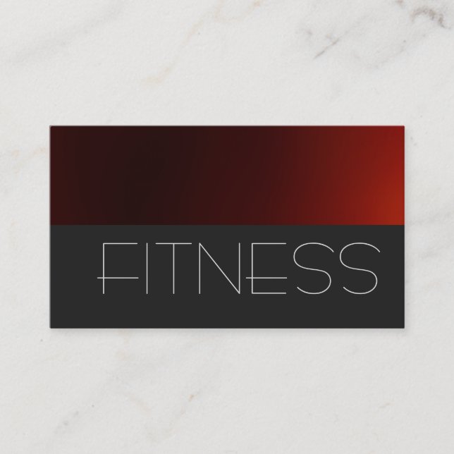 Trendy Grey Red Fitness Sport Business Card (Front)