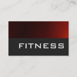 Trendy Grey Red Fitness Sport Business Card