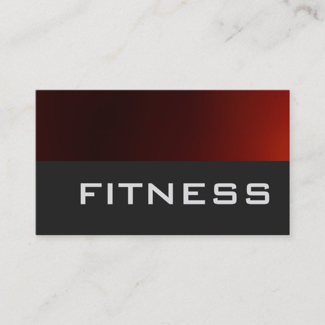 Trendy Grey Red Fitness Sport Business Card (Front)