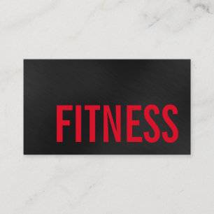 Trendy Grey Red Personal Fitness Trainer Sports Business Card
