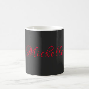 Trendy Grey Red Plain Creative Modern Minimalist Coffee Mug