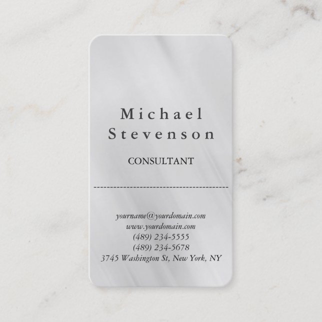Trendy Grey Rounded Corner Business Card (Front)