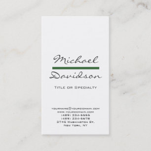 Trendy Grey Script White Green Business Card