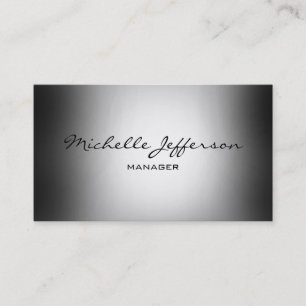 Trendy Grey Shades Handwrite Script Business Card